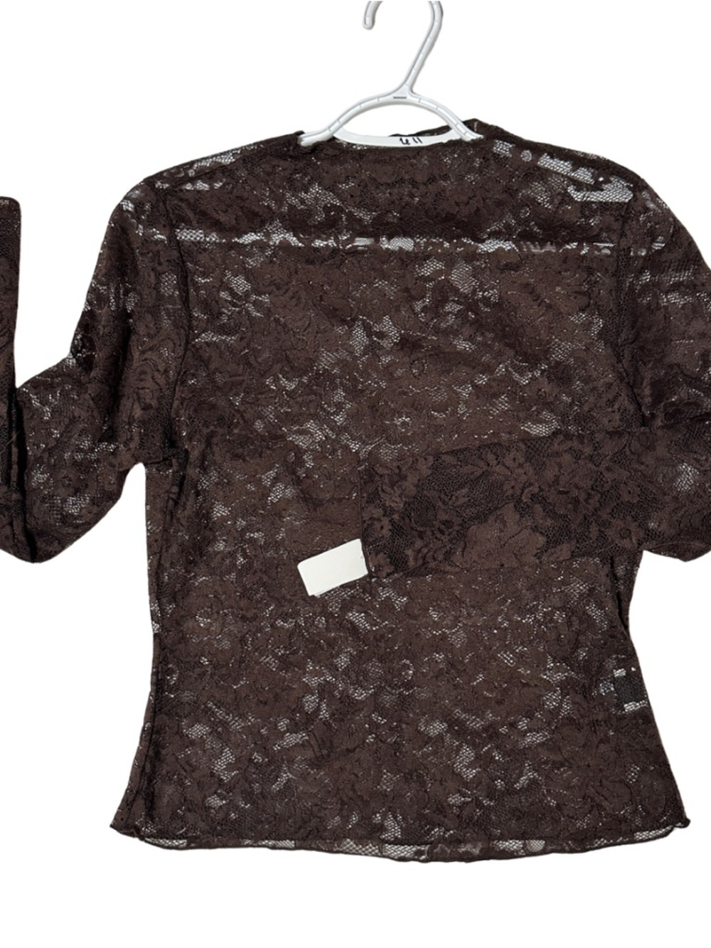 Women’s Lace Long Sleeve Tee - Brown